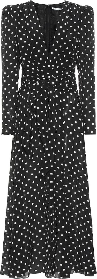 Alessandra Rich Polka-dot silk crêpe dress