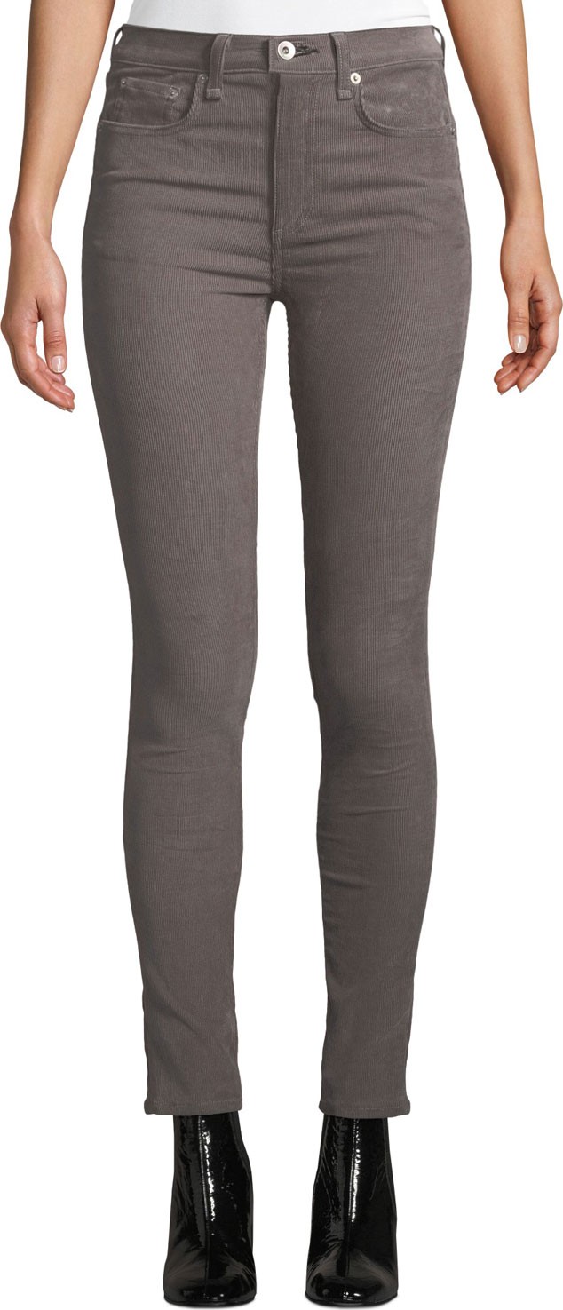 Rag & Bone High-Waist Corduroy Skinny Ankle Jeans