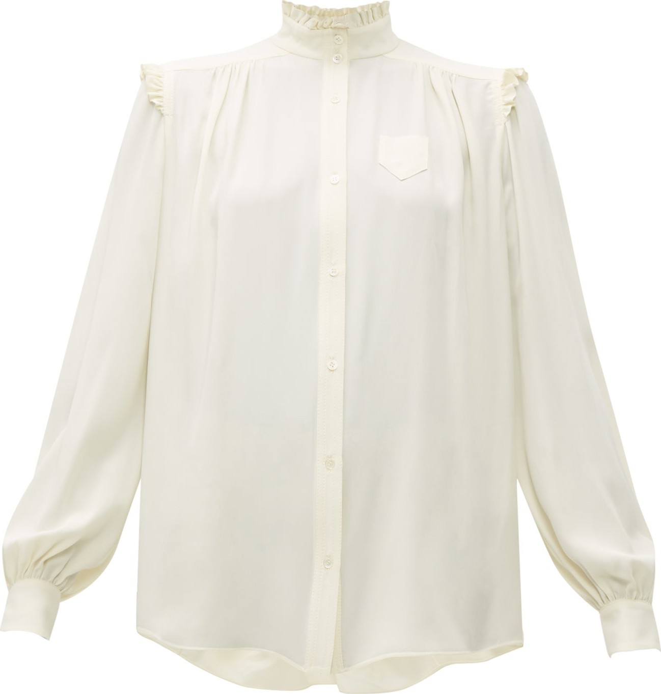 Nº21 Ruffle-trimmed crepe blouse
