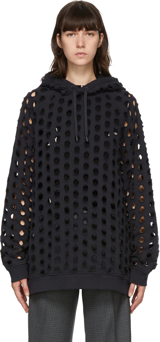 Maison Margiela - Navy Cut-Out Hoodie