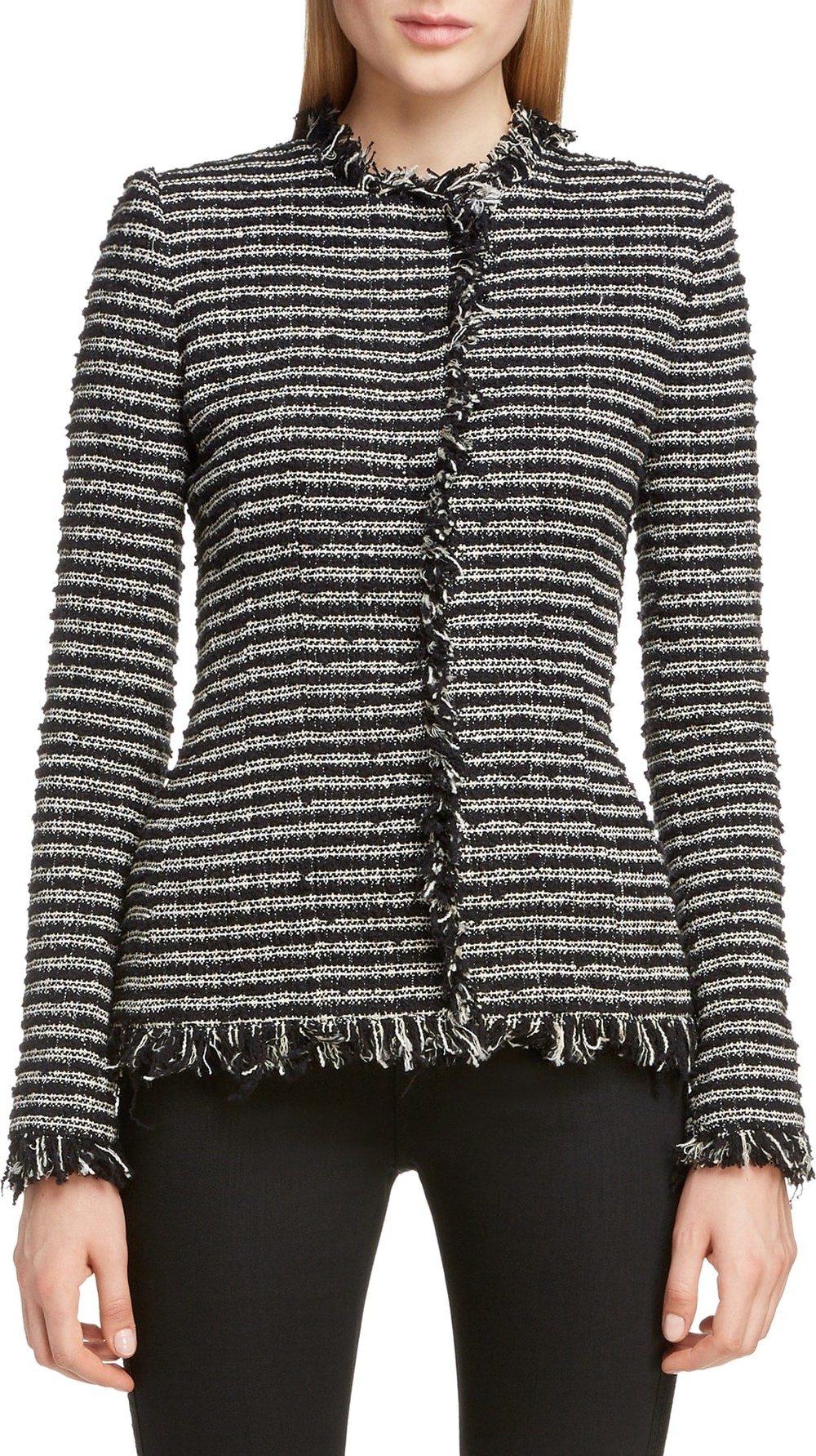 Alexander McQueen Frayed Tweed Jacket