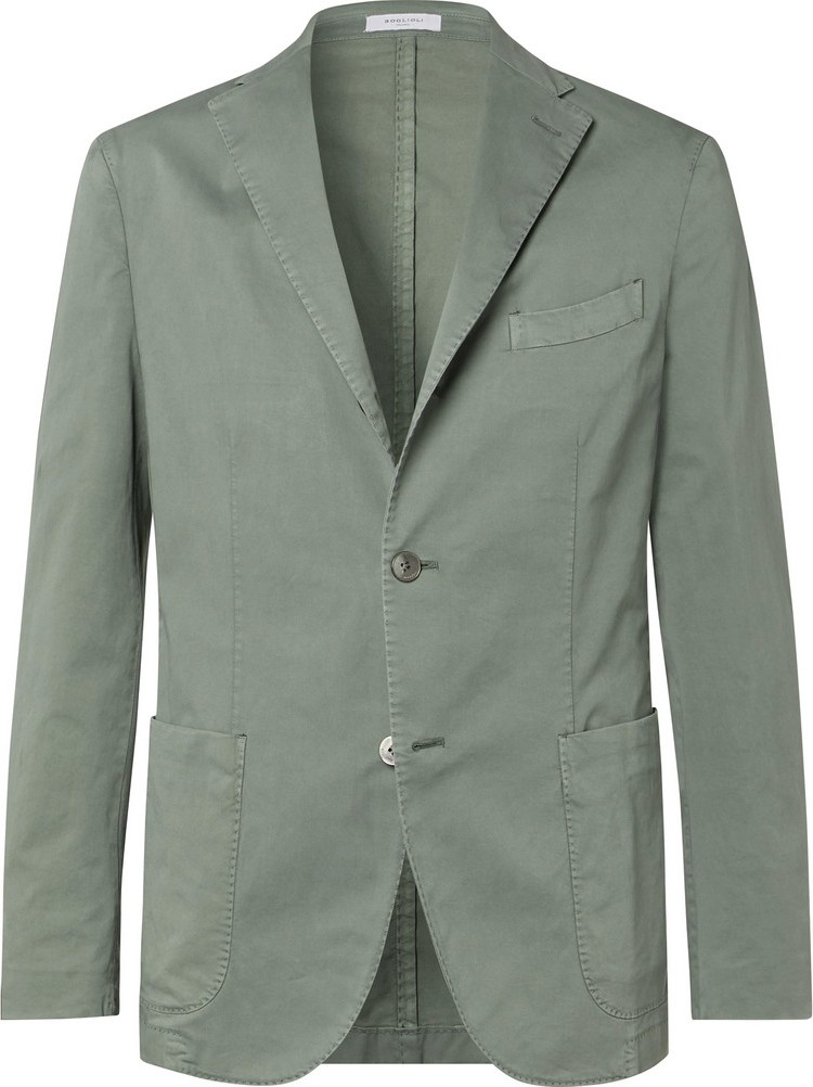 Boglioli Green K-Jacket Slim-Fit Unstructured Stretch-Cotton Twill Suit Jacket