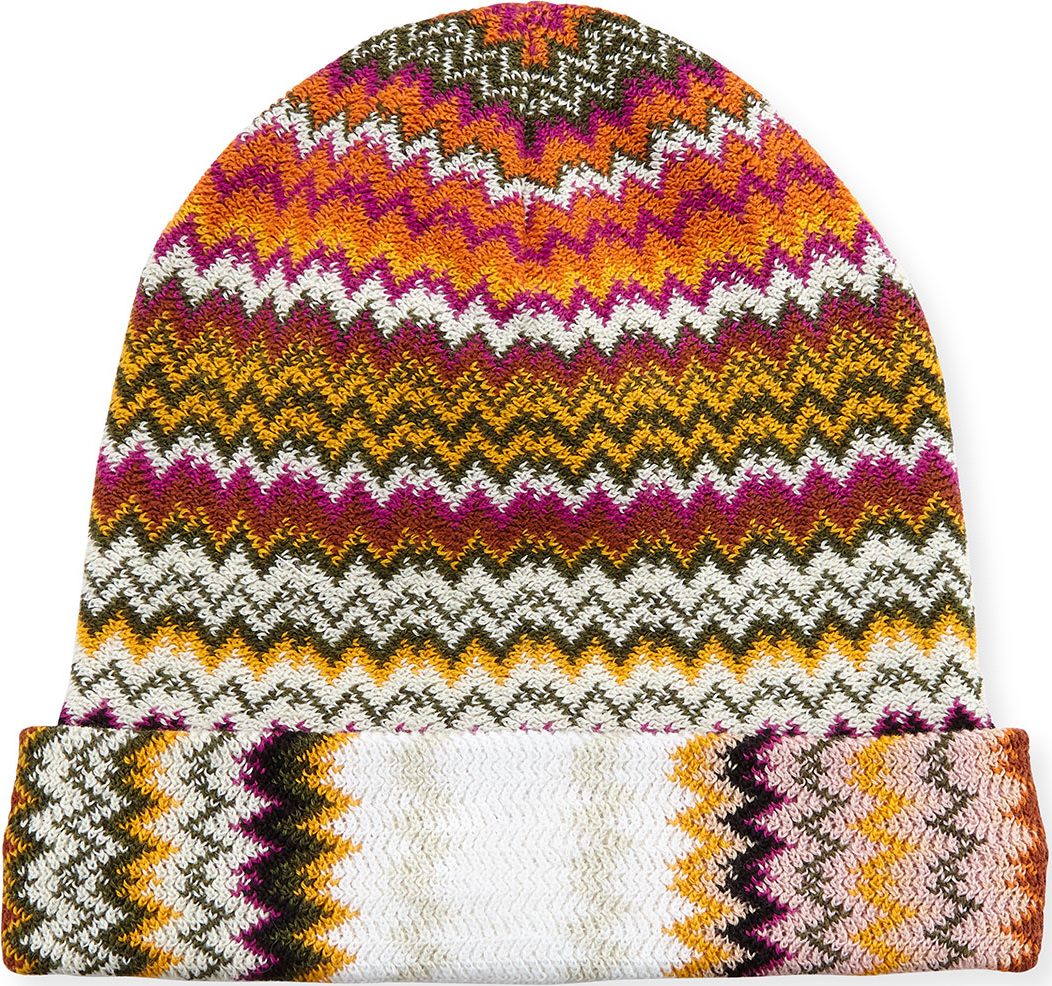 Missoni Zigzag Wool-Blend Beanie Hat