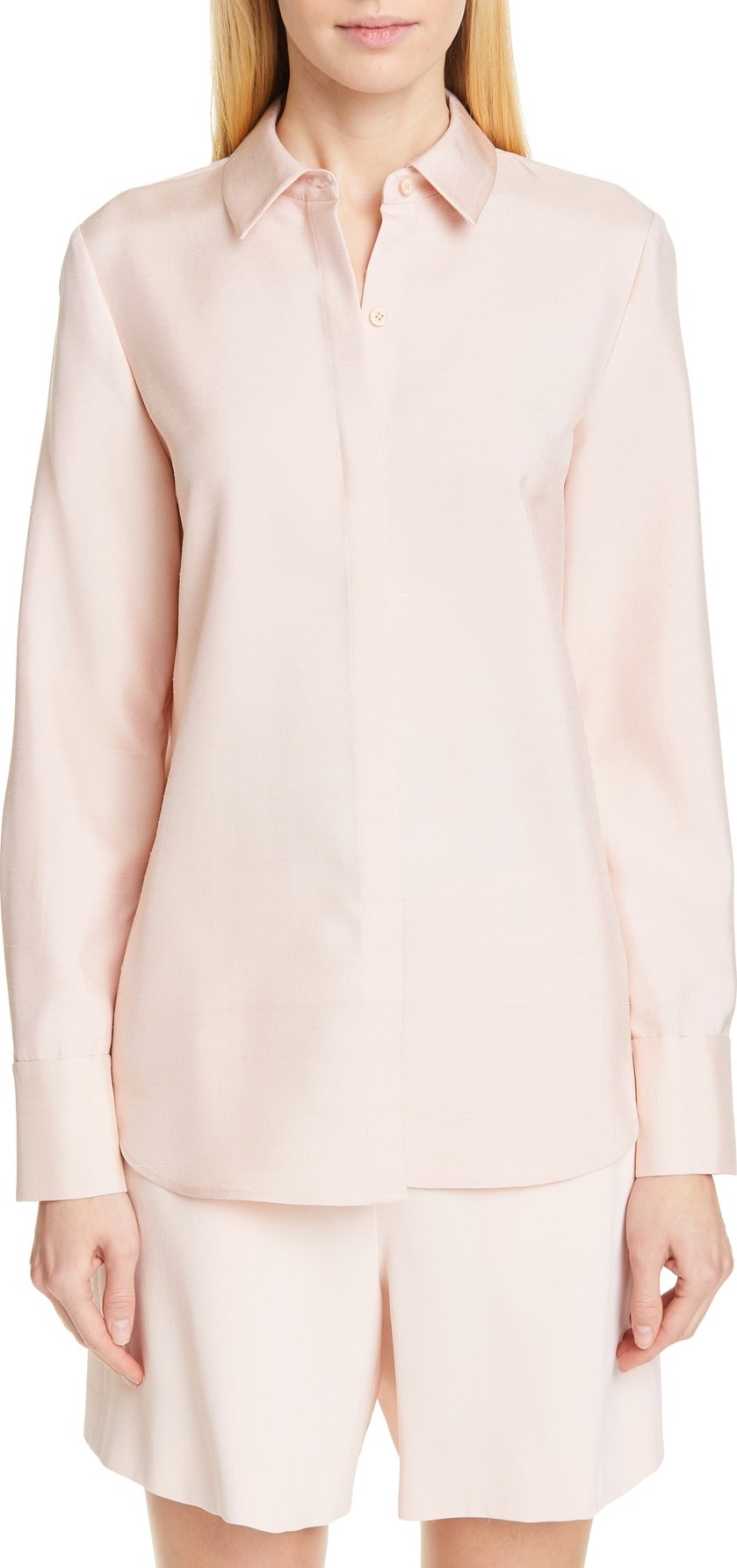 Lafayette 148 New York Scottie Silk Faille Shirt