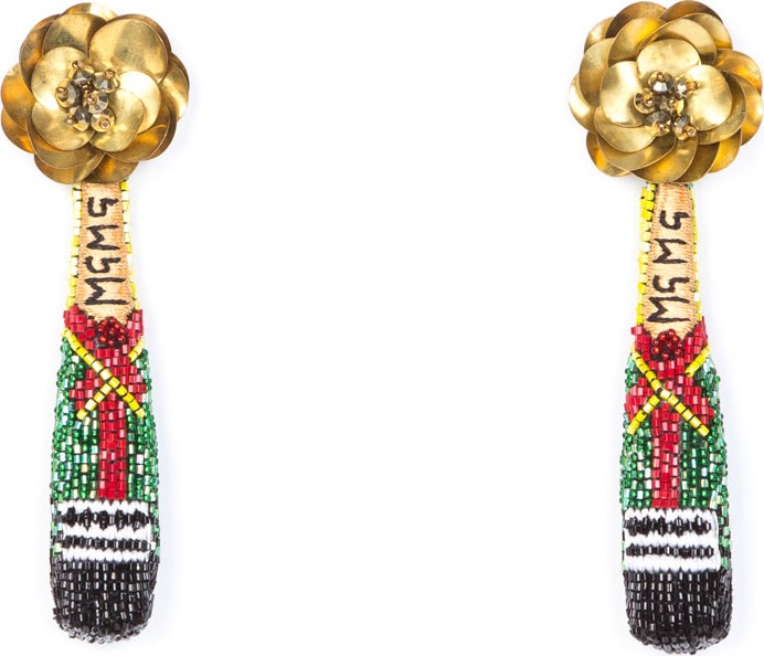 Mignonne Gavigan New York Champagne Beaded Drop Earrings