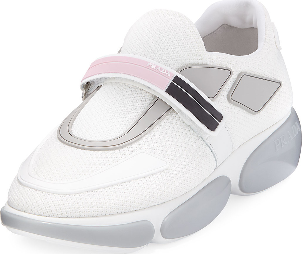 Prada Knit Trainer with Logo Strap