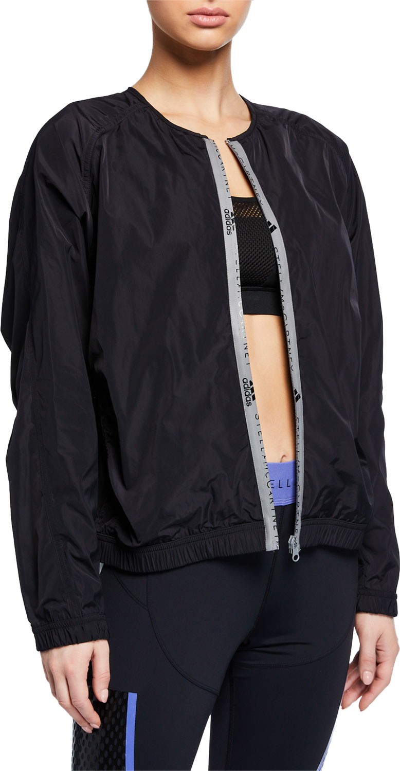 Adidas By Stella McCartney Collarless Zip-Front Active Bomber Jacket