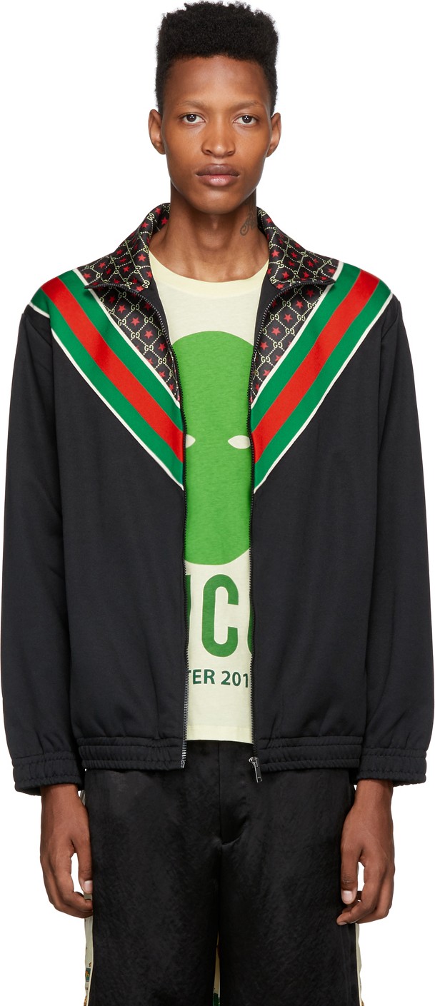 Gucci Black Zip-Up GG Star Sweater