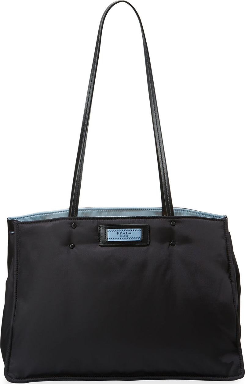 Prada Tessuto Large Double Shoulder Tote Bag