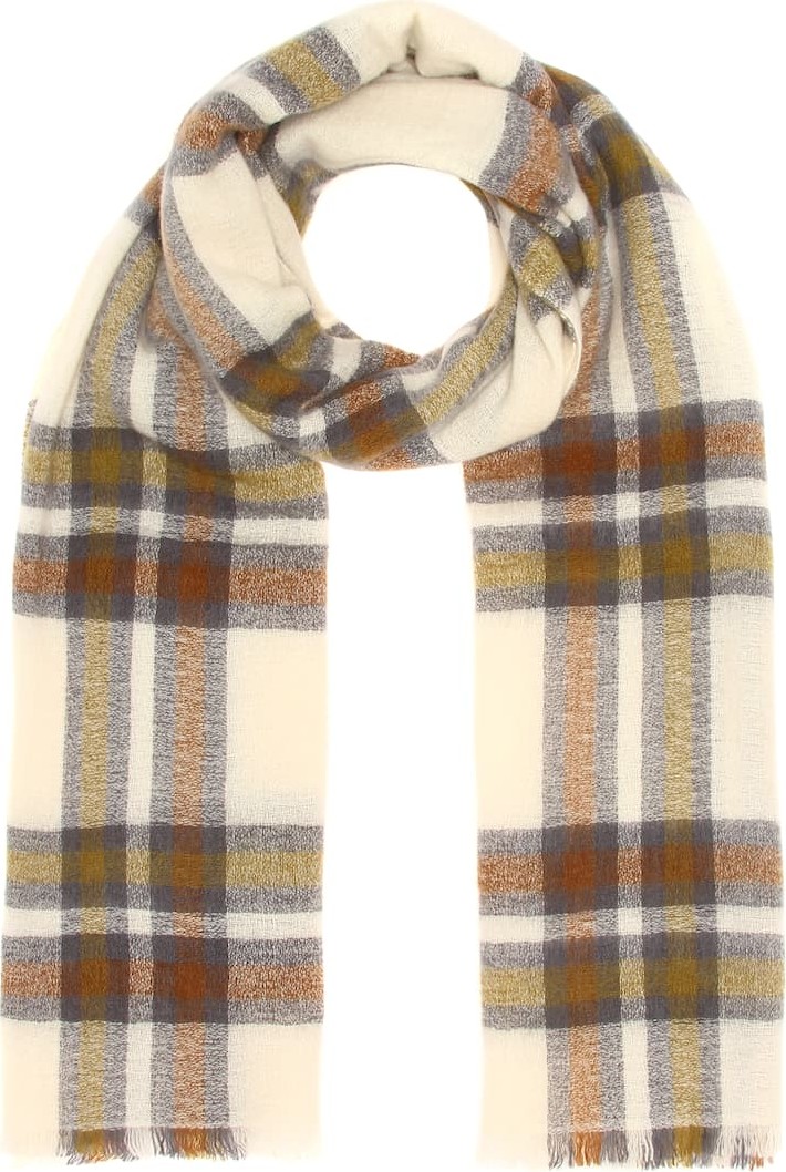 Isabel Marant Suzanne checked wool-blend scarf