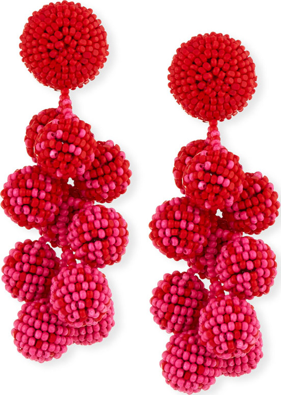 Sachin & Babi Coconut Beaded Dangle Clip-On Earrings