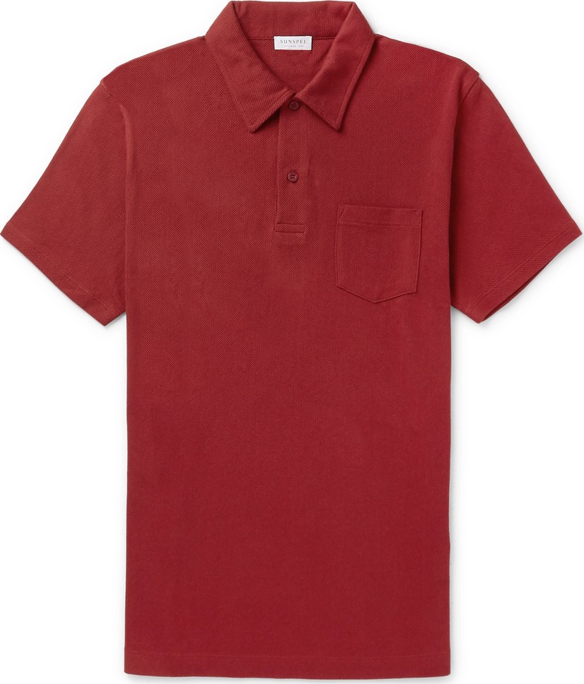 Sunspel Riviera Slim-Fit Cotton-Mesh Polo Shirt