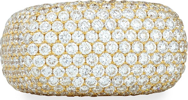 Bessa 18k Gold Pave Diamond Square Ring