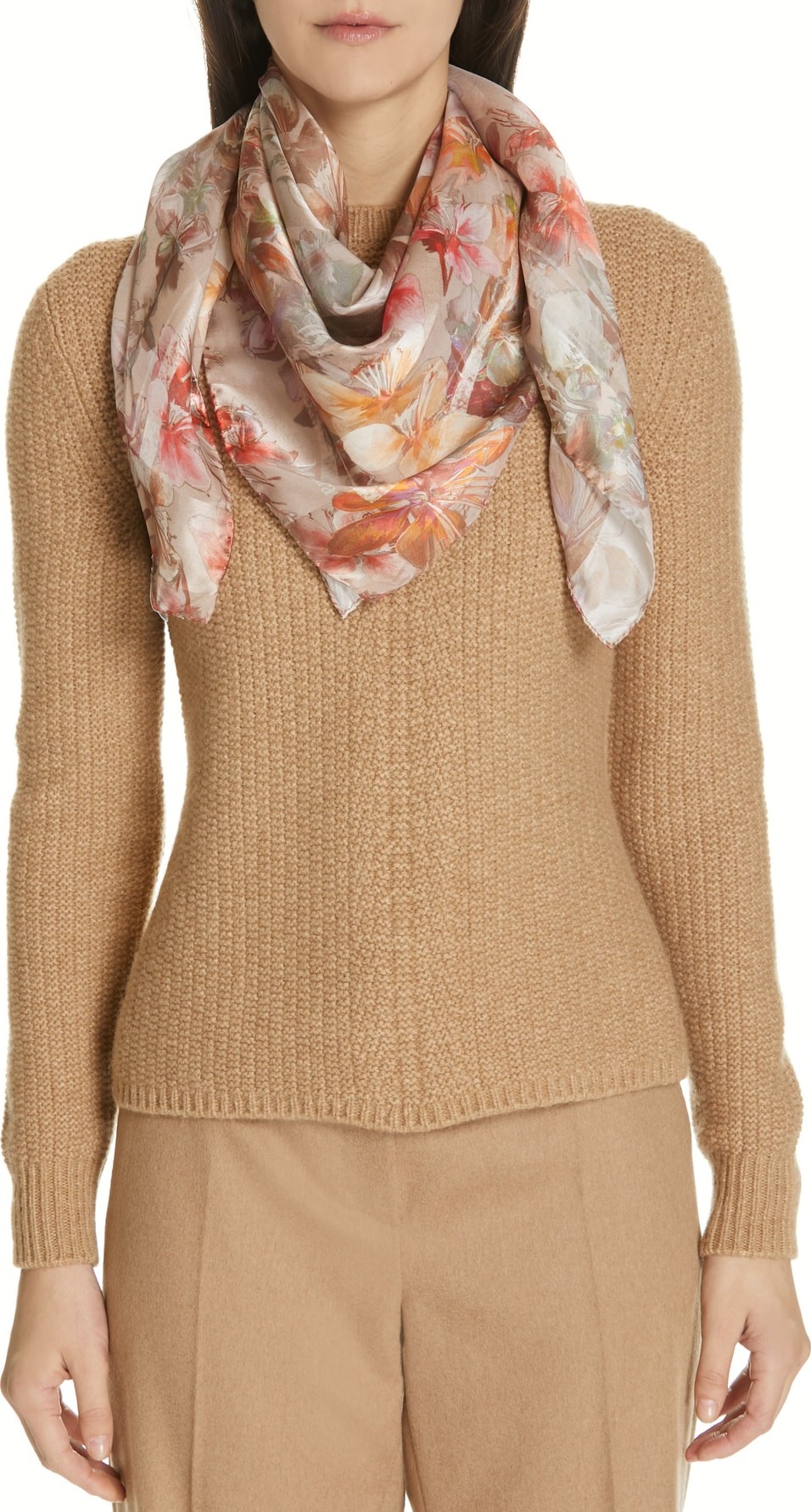 Max Mara Caramba Floral Silk Scarf