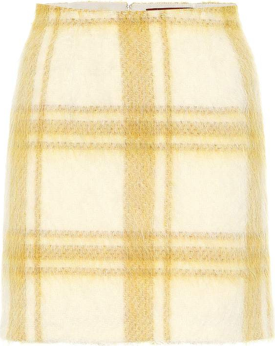 Alexachung Checked wool-blend miniskirt