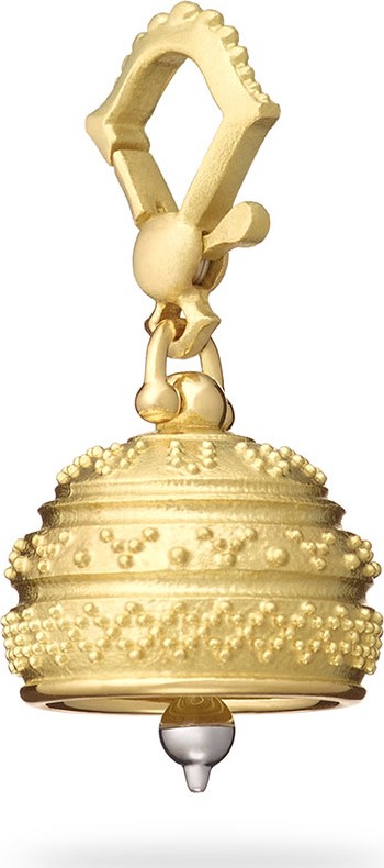 Paul Morelli 18k #3 Granulated Meditation Bell Pendant  14mm