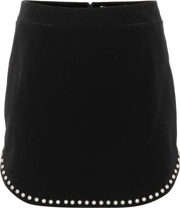 Saint Laurent Embellished velvet miniskirt