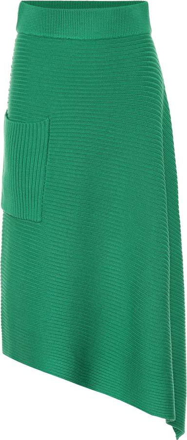 Tibi Origami merino wool midi skirt