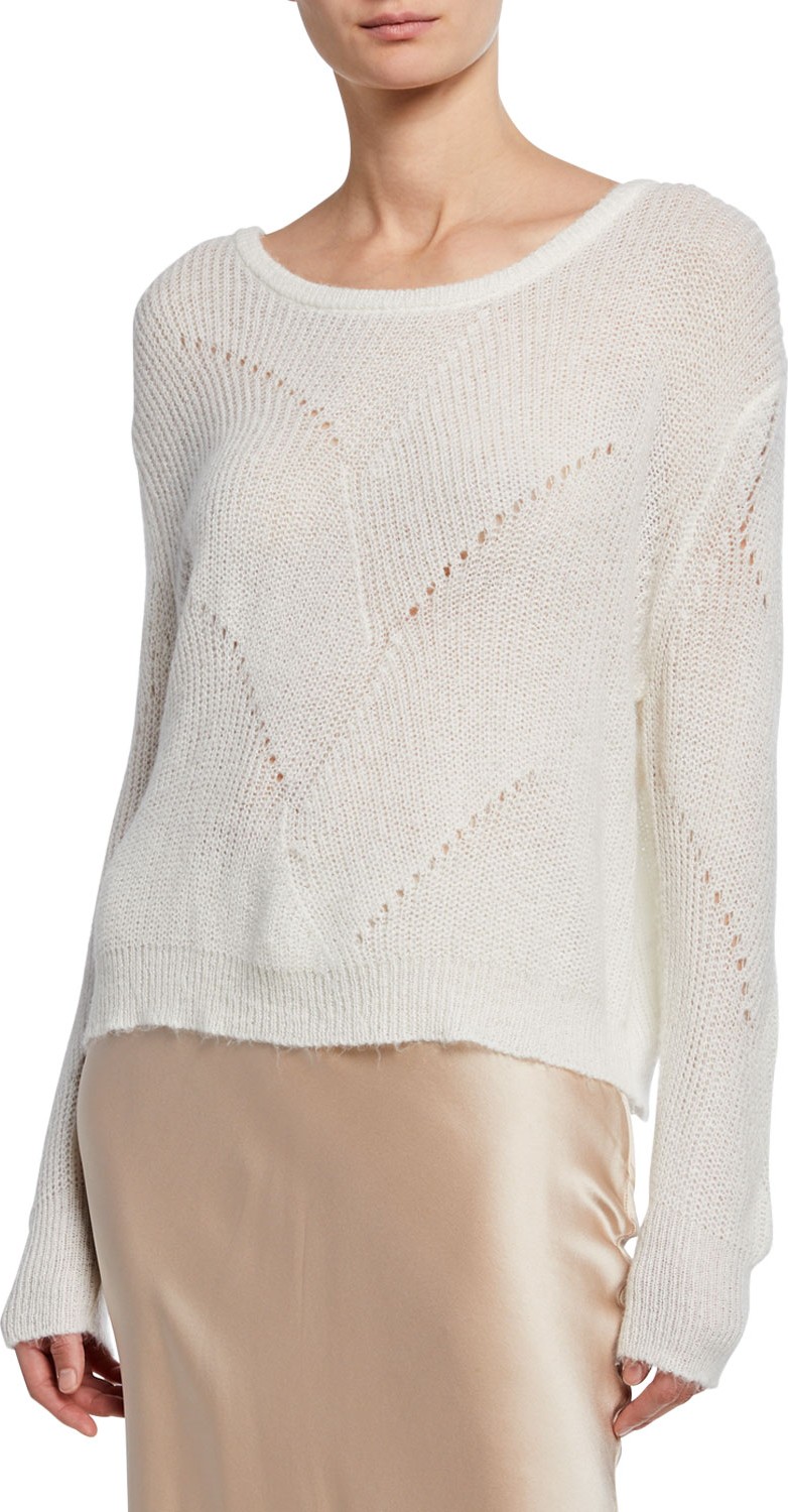 Sablyn Violet Boat-Neck Long-Sleeve Sweater