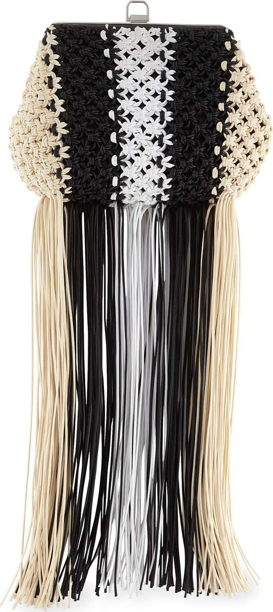 Proenza Schouler Frame Macrame Clutch Bag with Fringe