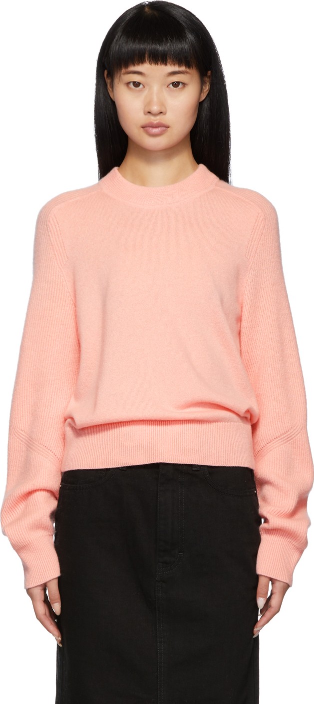 Rag & Bone Pink Cashmere Logan Crewneck Sweater