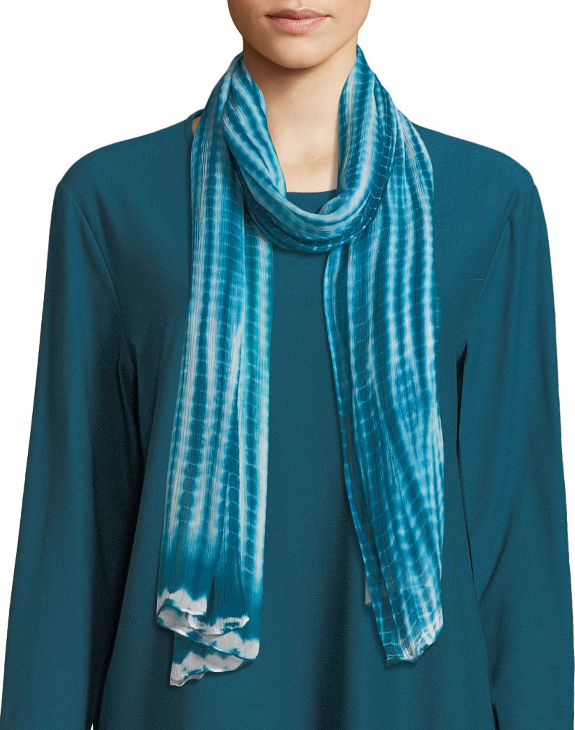 Eileen Fisher Crinkle Silk Shibori Scarf