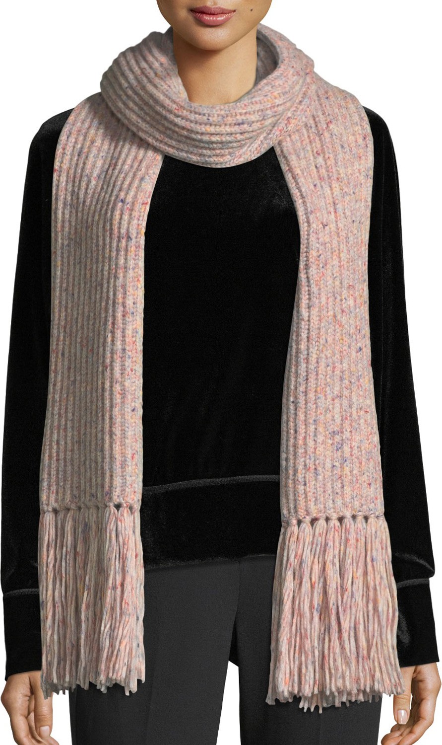 Rag & Bone Devin Boucle-Knit Scarf w/ Fringed Edges