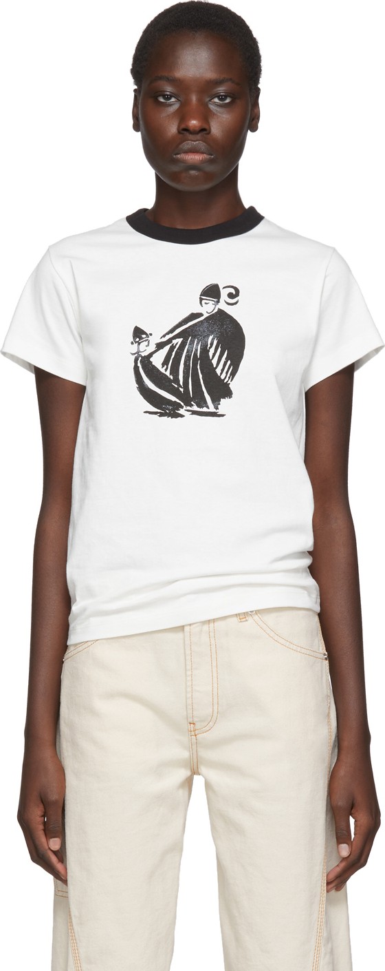Lanvin White & Black Printed T-Shirt