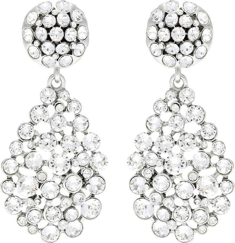Oscar De La Renta Crystal-embellished clip-on earrings