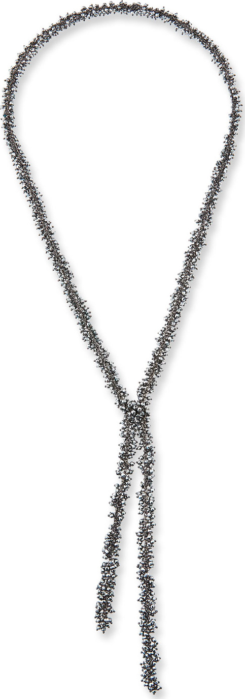 Margo Morrison Pyrite Cluster Lariat Necklace