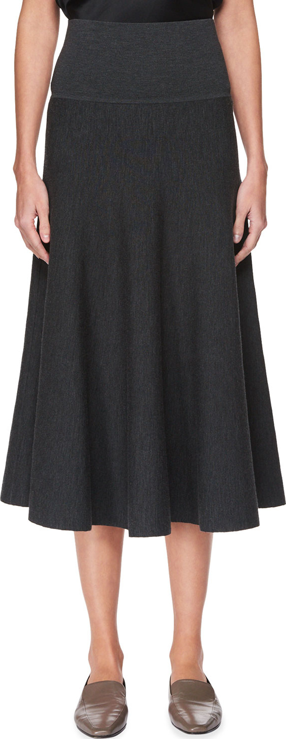 THE ROW Alessia Wool A-Line Midi Skirt