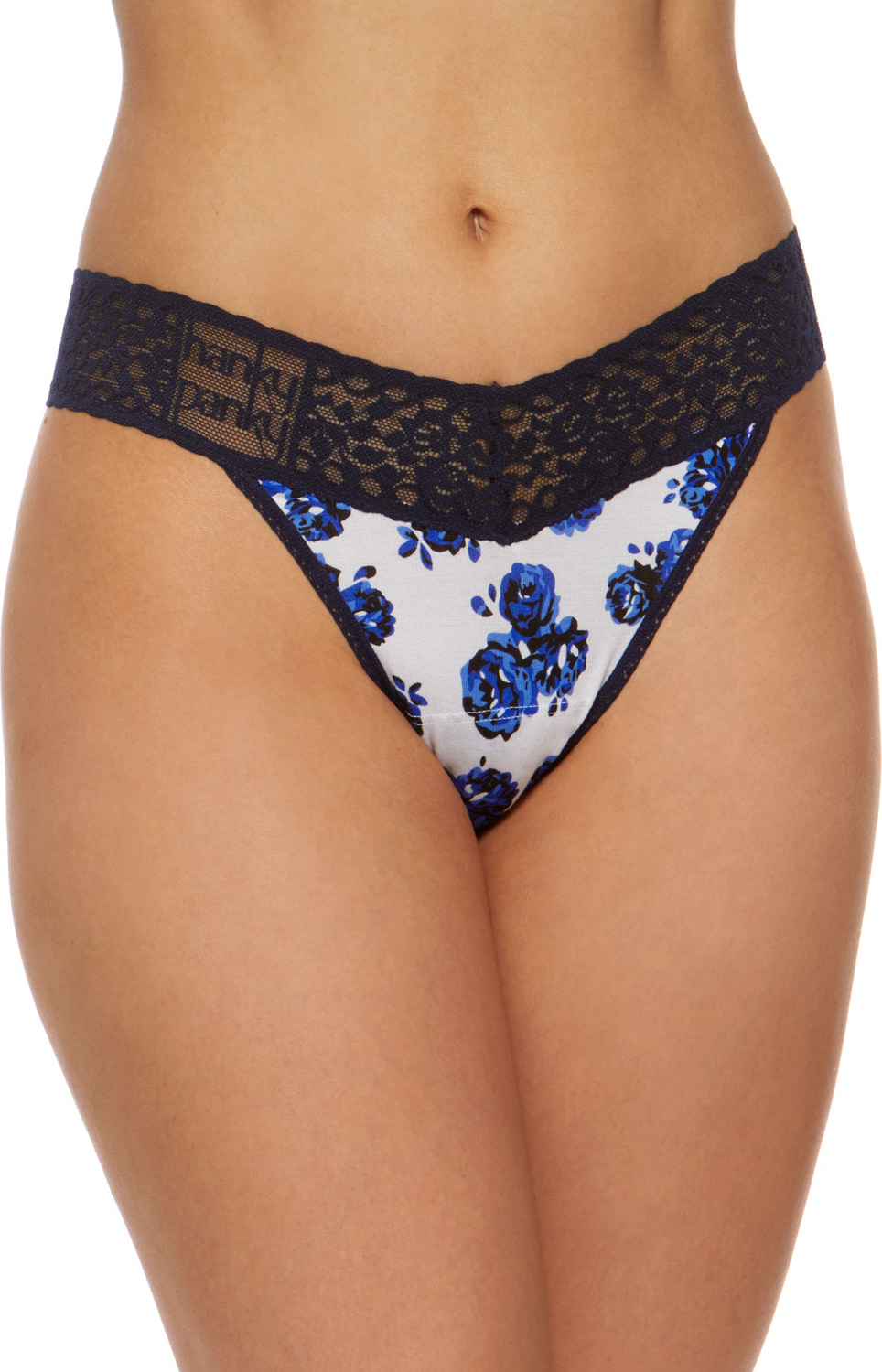 Hanky Panky Teacup Rose Original Rise Lace-Trim Thong
