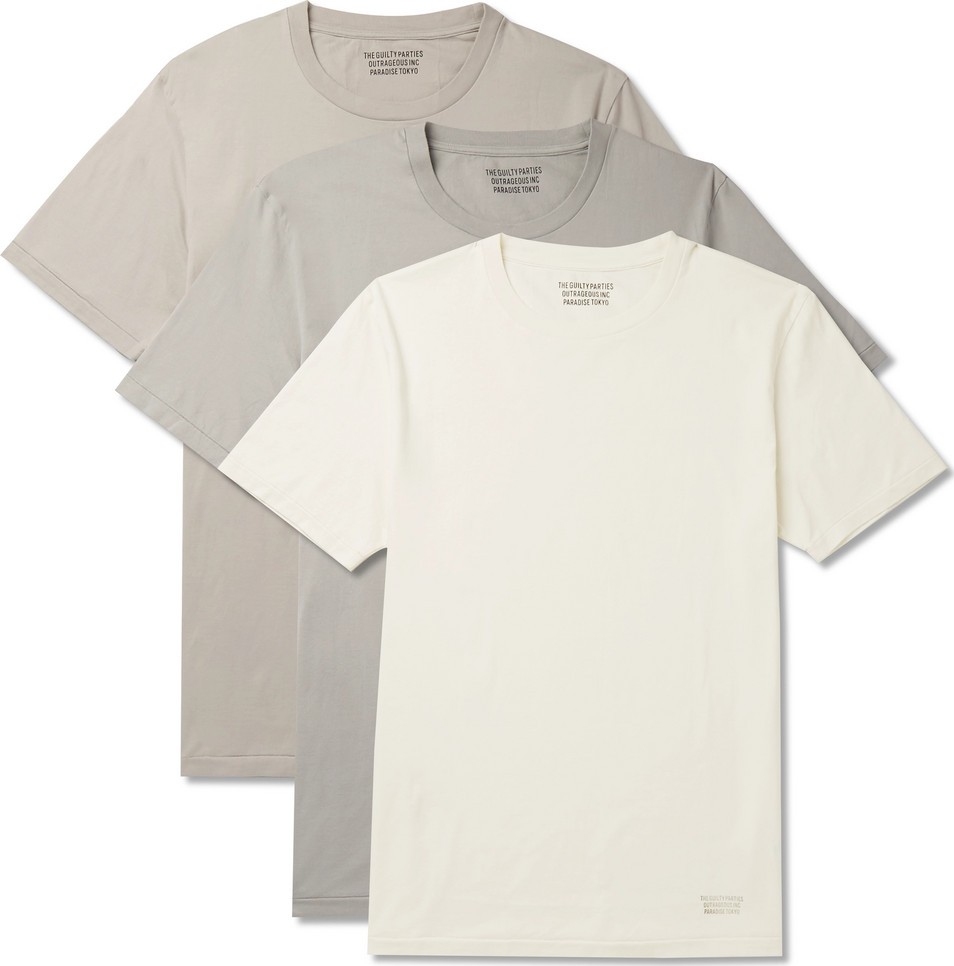 Wacko Maria Three-Pack Cotton-Jersey T-Shirts