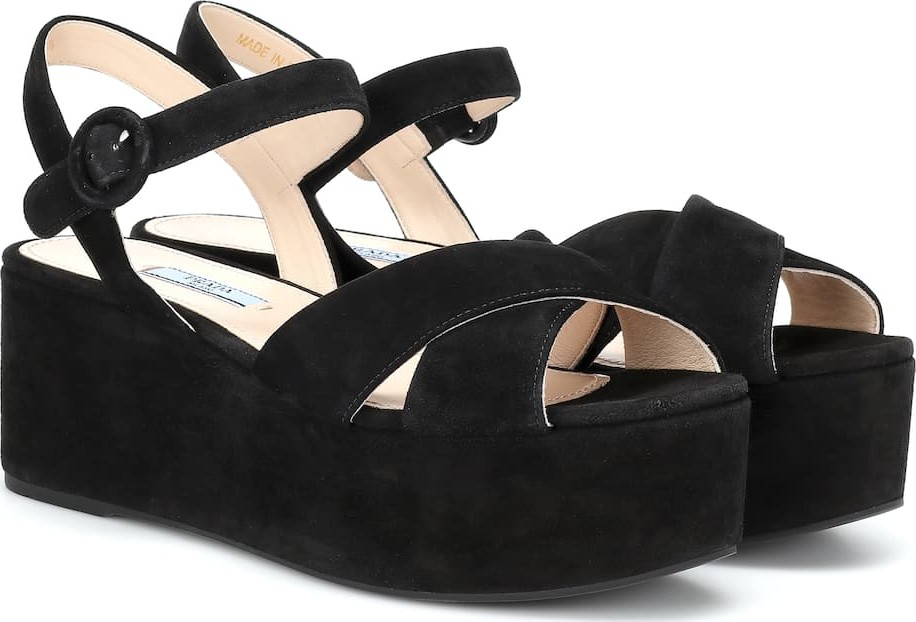 Prada Suede platform sandals