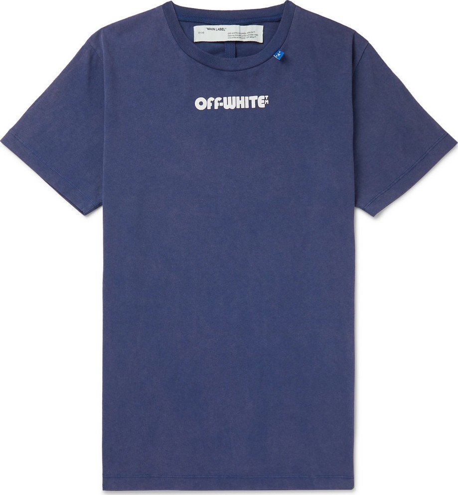 Off White Printed Cotton-Jersey T-Shirt