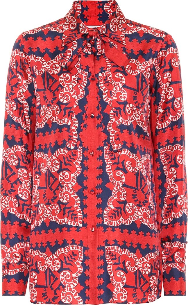 Valentino Printed silk twill shirt