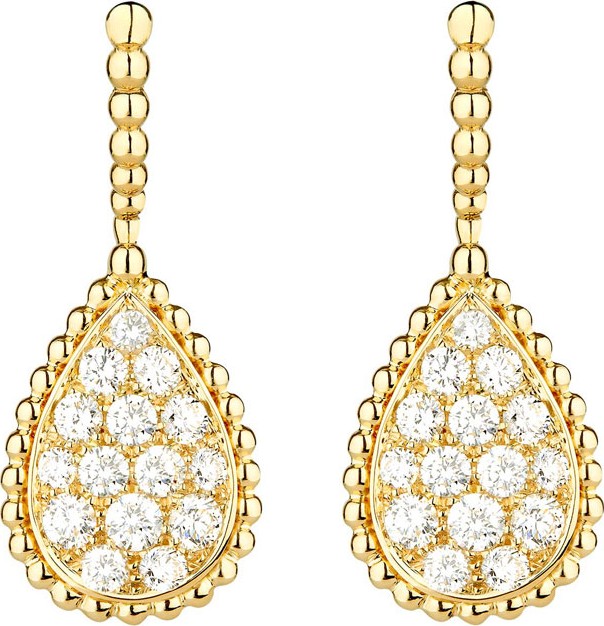 Boucheron Serpent Boheme 18k Diamond Teardrop Earrings