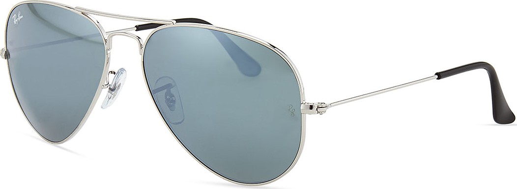 Ray Ban Original Aviator Sunglasses, Silver Mirror