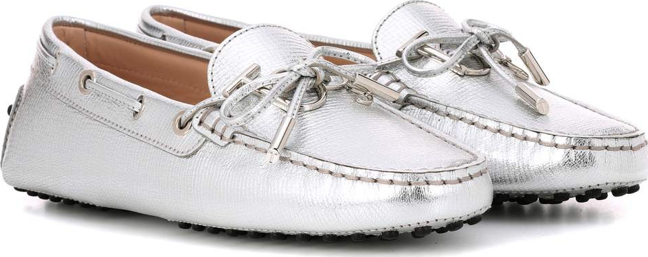 Tod's Gommino metallic leather loafers