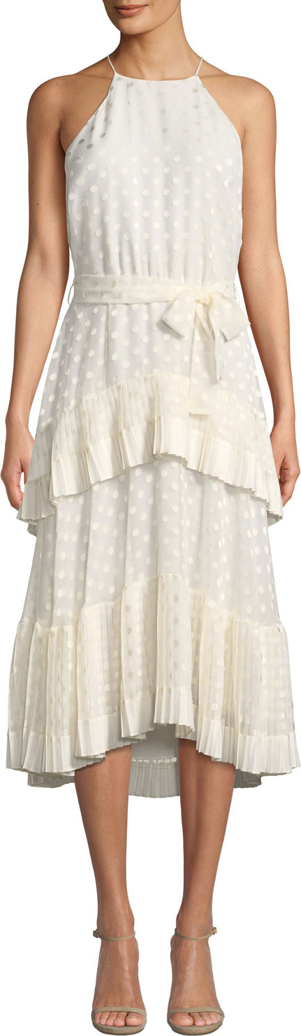 Zimmermann Pleated-Tier Ruffle Dot-Print Picnic Dress
