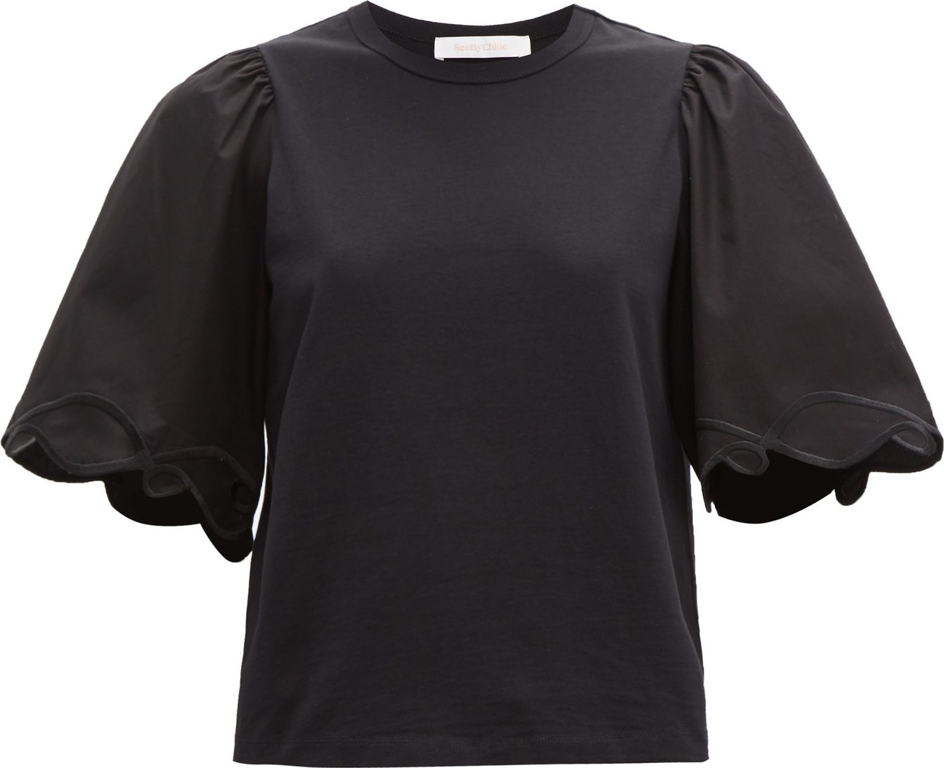 See By Chloé Sleeve-embroidered cotton top