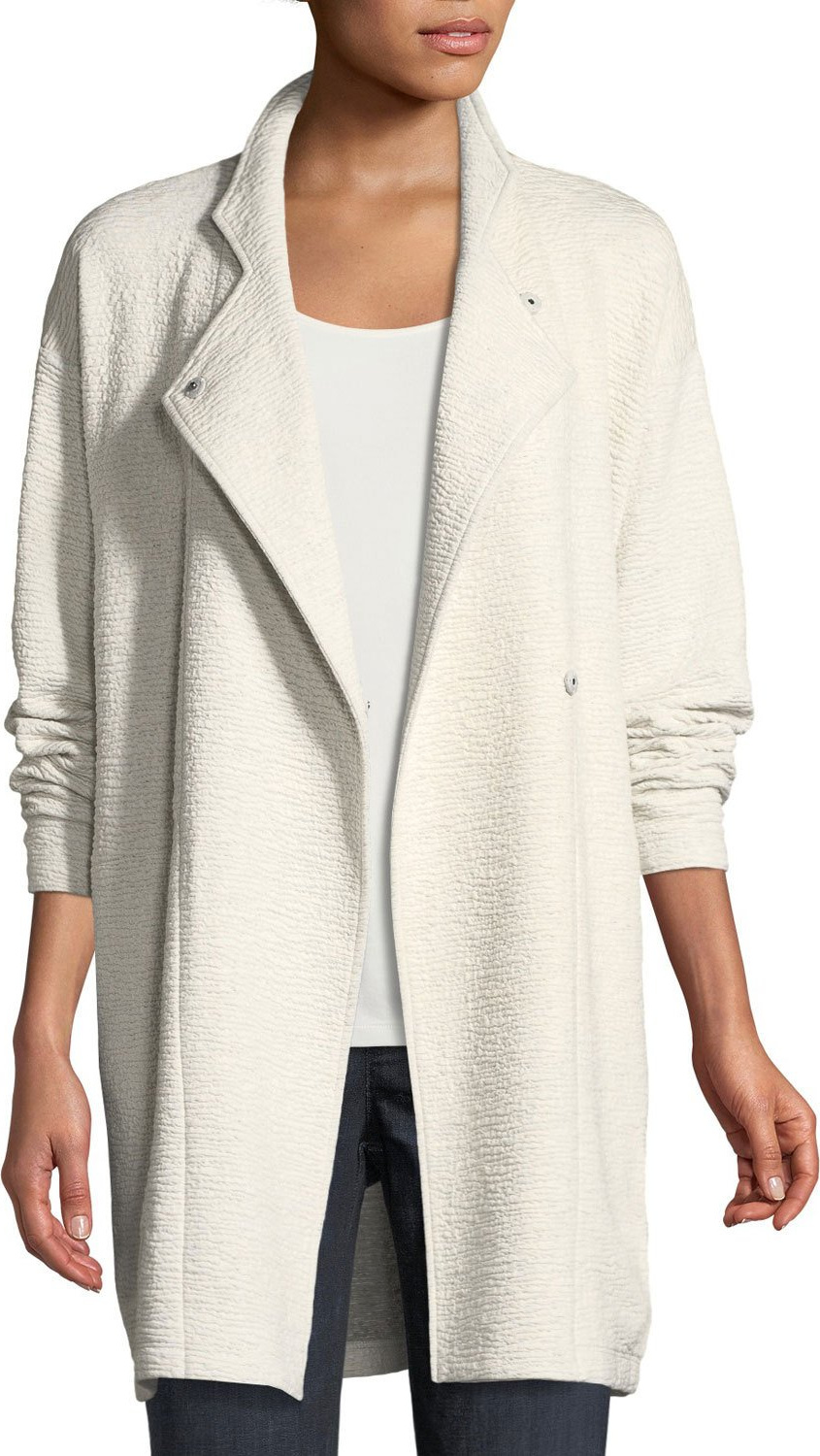 Eileen Fisher Double-Knit Jacquard Kimono Jacket