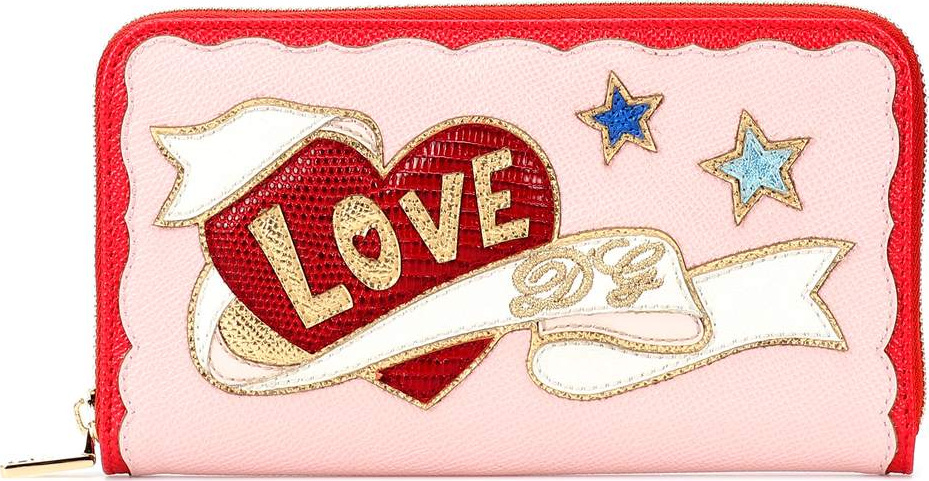 Dolce & Gabbana Embroidered leather wallet