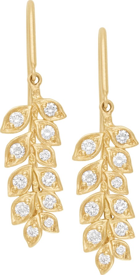 Jamie Wolf 18k Small Diamond Vine Drop Earrings
