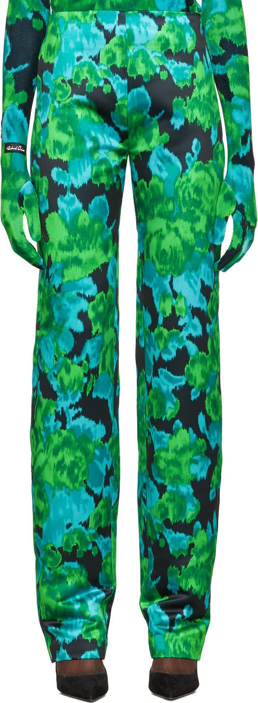 Richard Quinn Green Floral Trousers