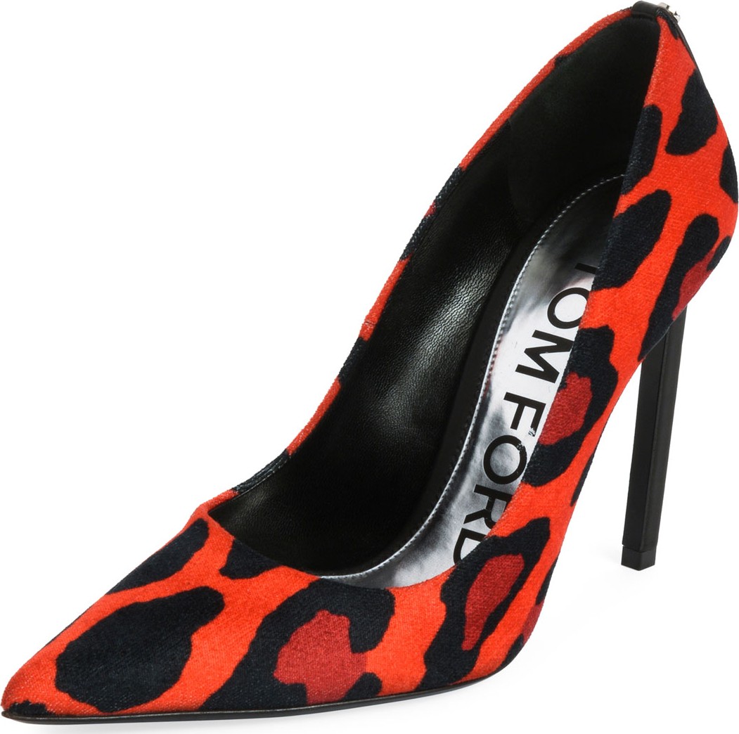 TOM FORD Leopard-Print Velvet Pumps