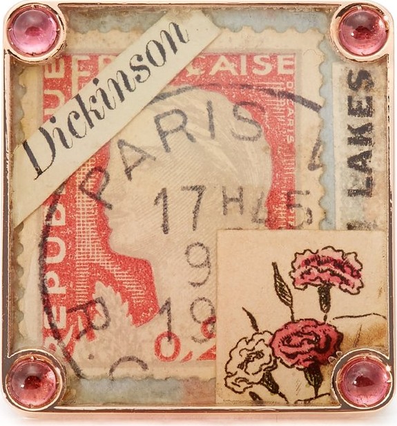 Francesca Villa Vintage stamp, tourmaline & gold ring