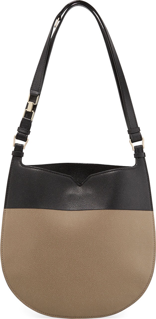 Valextra Weekend Small Colorblock Leather Hobo Bag