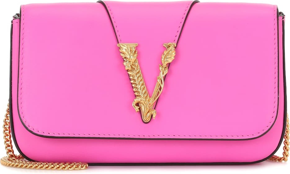 Versace Virtus leather shoulder bag