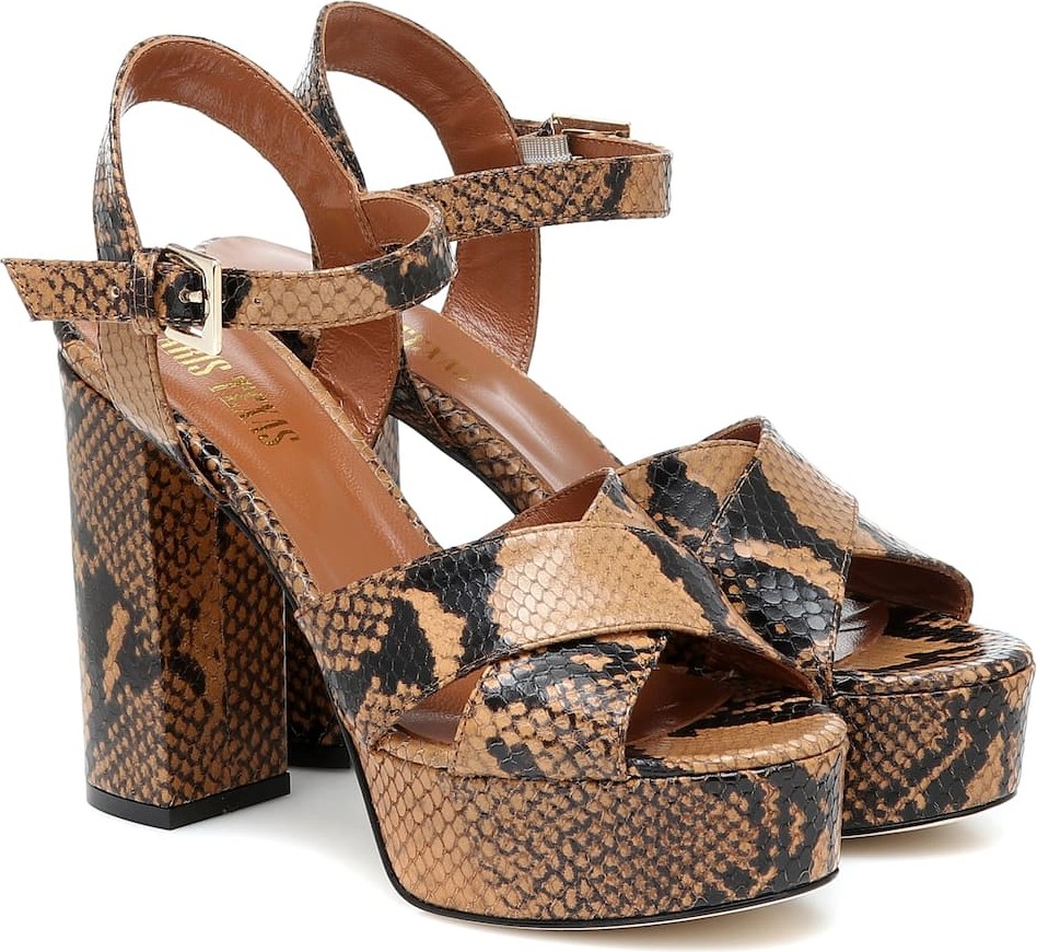 Paris Texas Snake-effect leather sandals